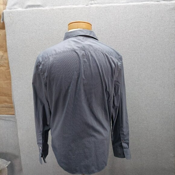 Perry Ellis Mens Dress Essentials Grey Herringbone Long Sleeve Size Large - Picture 3 of 5